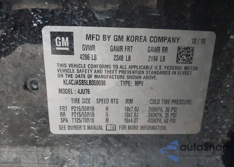 2020 Buick Encore Fwd Preferred from USA, damaged, VIN KL4CJASB5LB050698